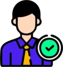 A Man Stands Confidently With A Large Check Mark Displayed On His Chest, Symbolizing Approval Or Success.