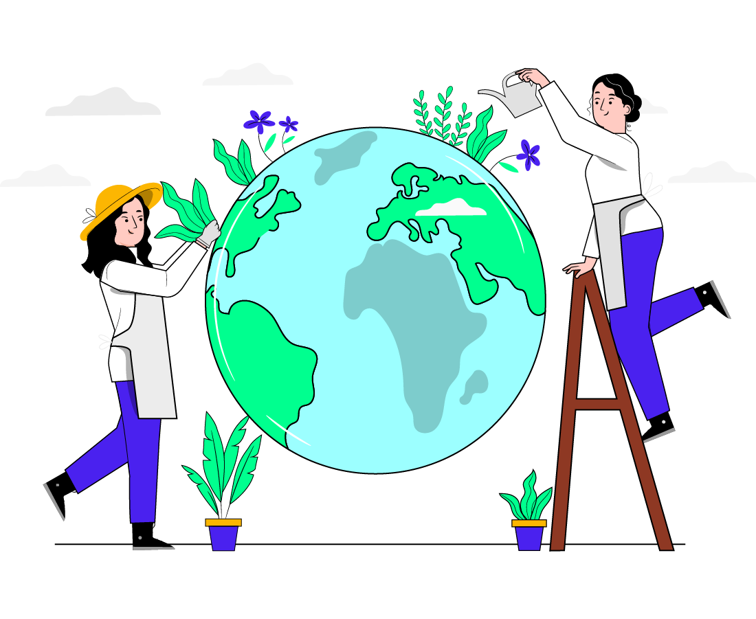 Two people engage in gardening, working together to cultivate the earth and promote sustainable practices.