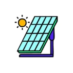 Icon Representing A Solar Panel, Symbolizing Renewable Energy And Sustainable Power Solutions.