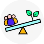 An Illustration Of A Seesaw With The Weight Of The People Being Heavier Than The Weight Of The Plant