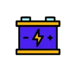 A Battery Icon Featuring A Prominent Lightning Bolt, Symbolizing Energy And Power.